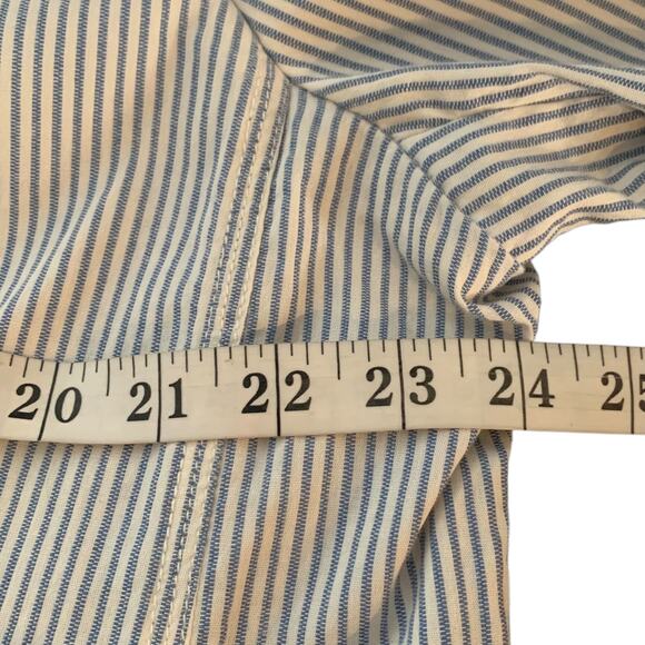 L.L.Bean Jacket Women's X-Large The Academy Stripe Blazer Blue White 3 Button - Picture 6 of 7